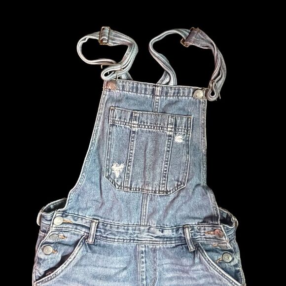 Aero Aeropostale Overalls Sz S Womens Distressed Busted Knee Tapered Raw Hem - Picture 2 of 7